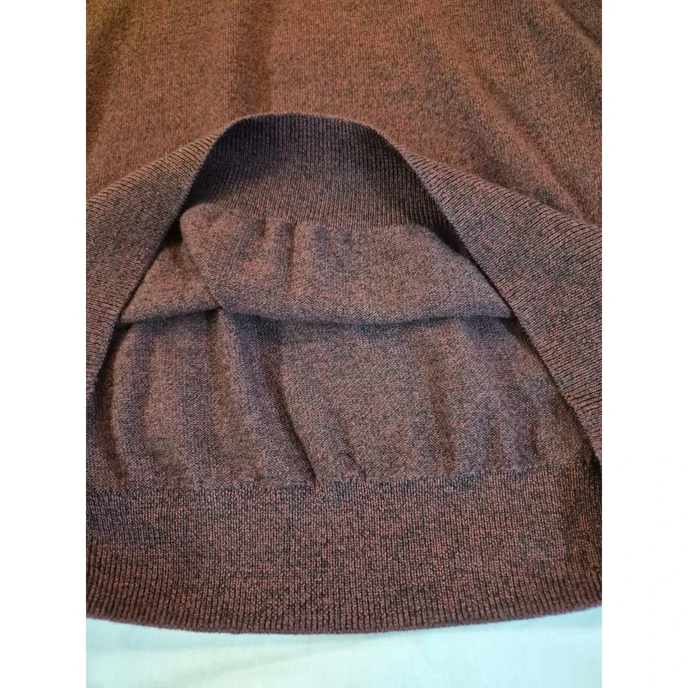 Banana Republic Mens V-Neck Sweater Burgundy Heather 100% Merino Wool Medium